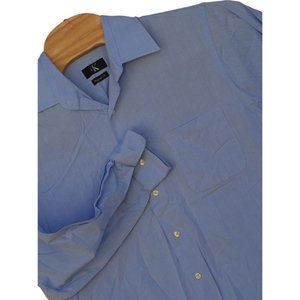 Calvin Klein Dress Shirt Size L Blue Long Sleeve‎ Button Down Regular Fit